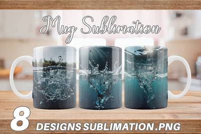 Mug Wrap Water Splash Sublimation artnoy 