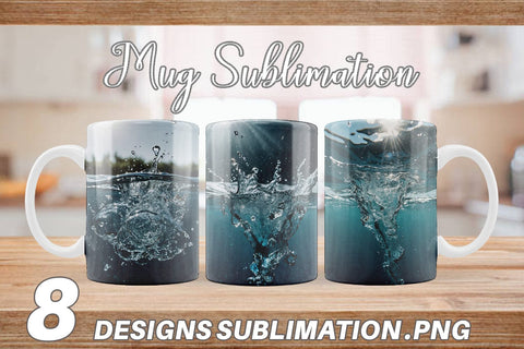 Mug Wrap Water Splash Sublimation artnoy 