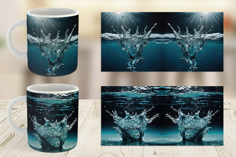 Mug Wrap Water Splash Sublimation artnoy 