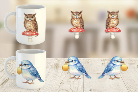 Mug Wrap Watercolor 70s Groovy Animal Hippie Sublimation artnoy 