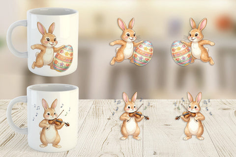 Mug Wrap Watercolor Active Hobby Easter Bunny Sublimation artnoy 