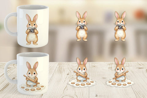 Mug Wrap Watercolor Active Hobby Easter Bunny Sublimation artnoy 