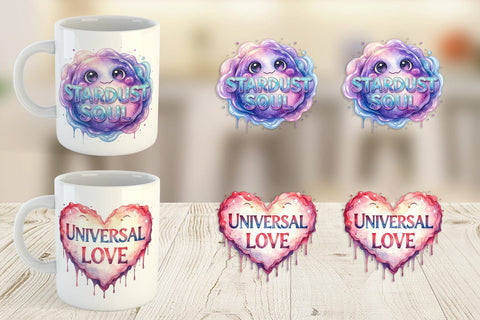 Mug Wrap Watercolor Alien Quote Sublimation artnoy 