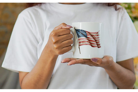 Mug Wrap Watercolor American Flag Sublimation artnoy 