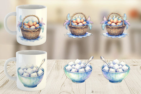 Mug Wrap Watercolor Baking Essentials Sublimation artnoy 