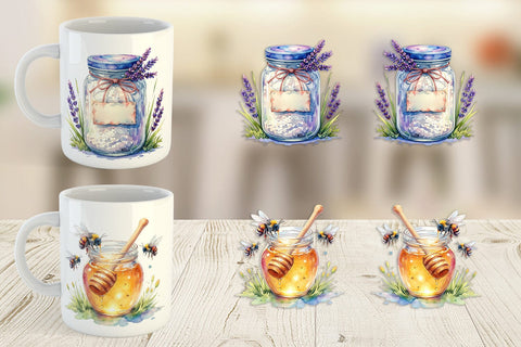 Mug Wrap Watercolor Baking Essentials Sublimation artnoy 