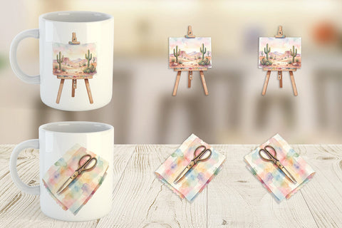 Mug Wrap Watercolor Boho Artistic Craft Ephemera Sublimation artnoy 