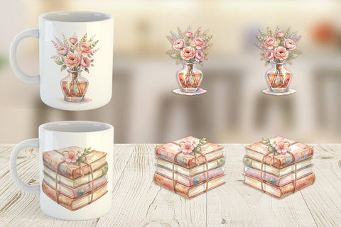 Mug Wrap Watercolor Boho Artistic Craft Ephemera Sublimation artnoy 