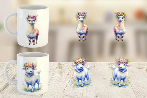 Mug Wrap Watercolor Boho Highland Cow And Friends Sublimation artnoy 