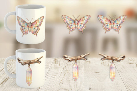 Mug Wrap Watercolor Boho Mystical Celestial Art Sublimation artnoy 