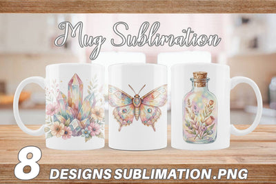 Mug Wrap Watercolor Boho Mystical Celestial Art Sublimation artnoy 