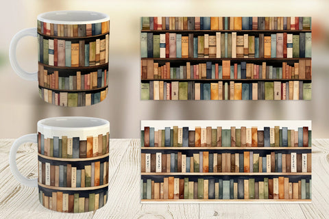 Mug Wrap Watercolor Books Sublimation artnoy 