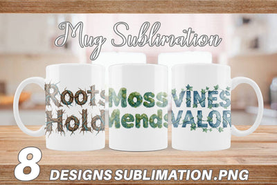 Mug Wrap Watercolor Botanical Nature Recovery Art Sublimation artnoy 