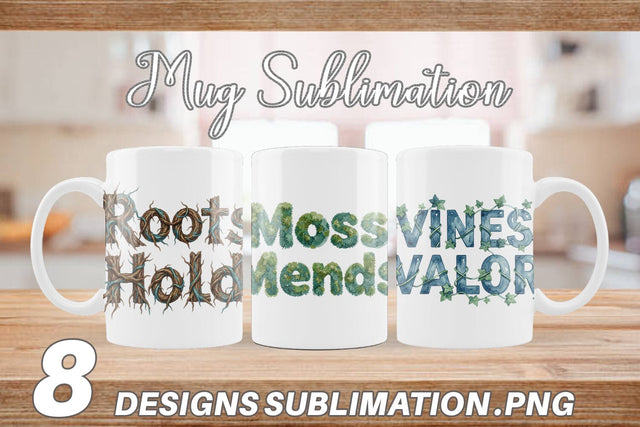 Mug Wrap Watercolor Botanical Nature Recovery Art Sublimation artnoy 