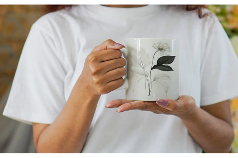 Mug Wrap Watercolor Botanical Sublimation artnoy 