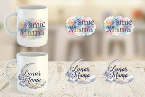 Mug Wrap Watercolor Celestial Boho Mother Quotes Sublimation artnoy 