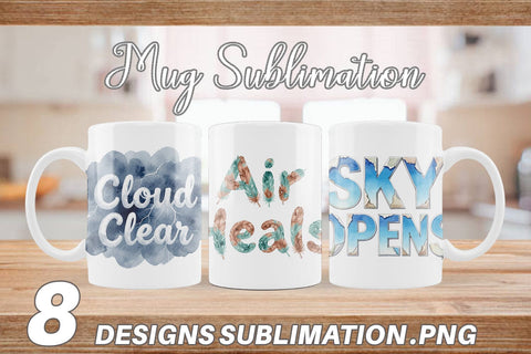 Mug Wrap Watercolor Celestial Mental Health Art Sublimation artnoy 