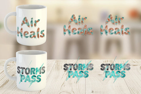 Mug Wrap Watercolor Celestial Mental Health Art Sublimation artnoy 