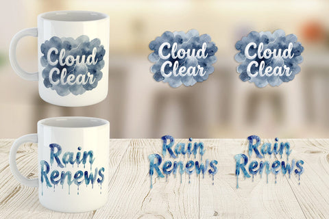 Mug Wrap Watercolor Celestial Mental Health Art Sublimation artnoy 