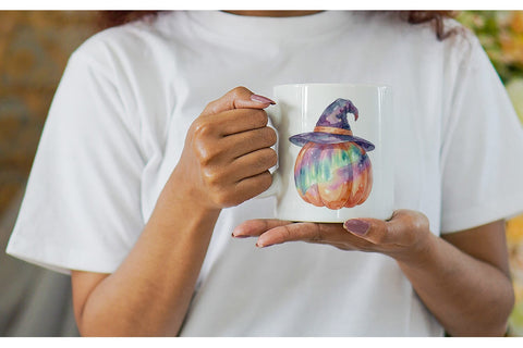 Mug Wrap Watercolor Celestial Starlight Witch Hat Sublimation artnoy 