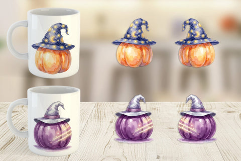 Mug Wrap Watercolor Celestial Starlight Witch Hat Sublimation artnoy 