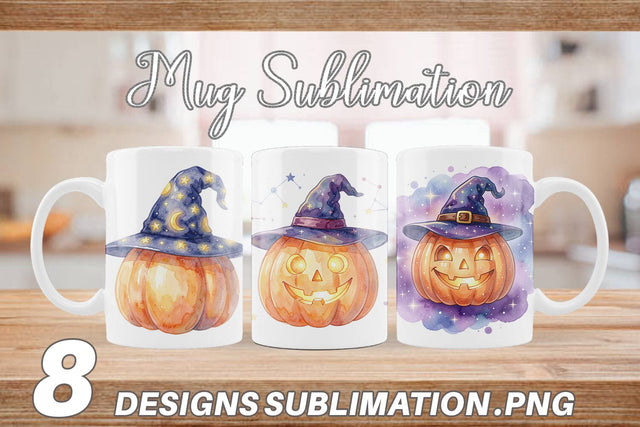 Mug Wrap Watercolor Celestial Starlight Witch Hat Sublimation artnoy 