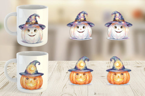 Mug Wrap Watercolor Celestial Starlight Witch Hat Sublimation artnoy 