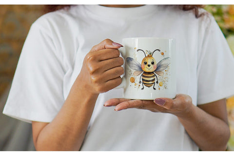 Mug Wrap Watercolor Christmas Bee Sublimation artnoy 