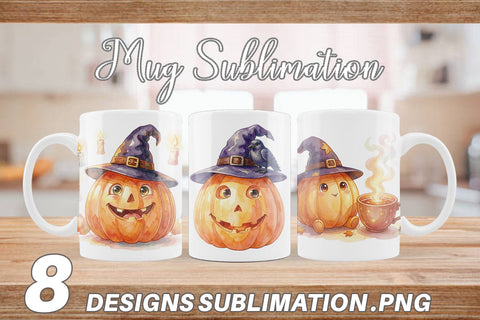 Mug Wrap Watercolor Cozy Autumn Spellcraft Witch Sublimation artnoy 