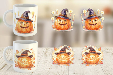 Mug Wrap Watercolor Cozy Autumn Spellcraft Witch Sublimation artnoy 