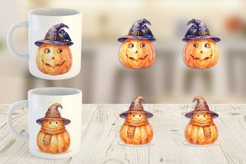 Mug Wrap Watercolor Cozy Autumn Spellcraft Witch Sublimation artnoy 