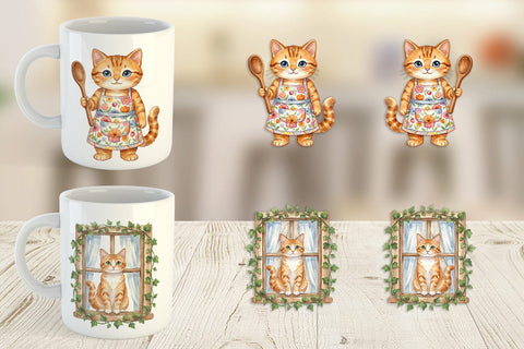 Mug Wrap Watercolor Cozy Cat Mom Lifestyle Art Sublimation artnoy 