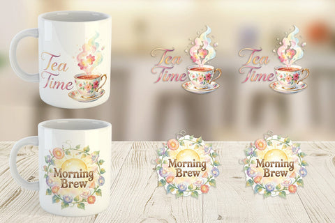 Mug Wrap Watercolor Cozy Garden Tea Quotes Sublimation artnoy 
