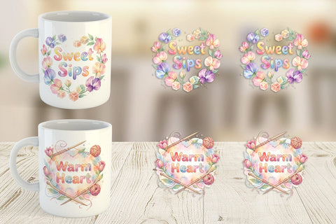 Mug Wrap Watercolor Cozy Garden Tea Quotes Sublimation artnoy 