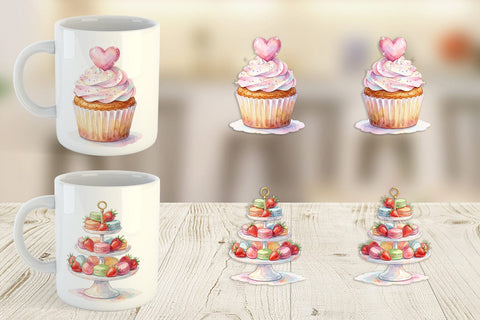 Mug Wrap Watercolor Cozy Tea Time Mom Brunch Sublimation artnoy 