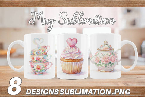 Mug Wrap Watercolor Cozy Tea Time Mom Brunch Sublimation artnoy 