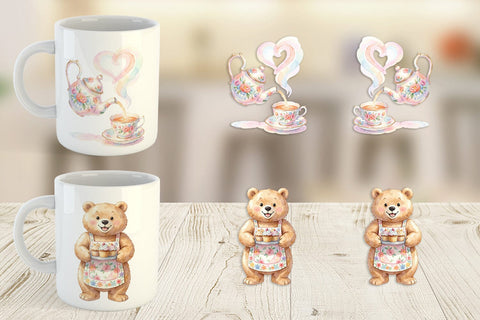 Mug Wrap Watercolor Cozy Tea Time Mom Lifestyle Sublimation artnoy 