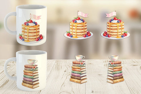 Mug Wrap Watercolor Cozy Tea Time Mom Lifestyle Sublimation artnoy 
