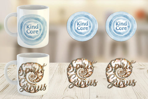 Mug Wrap Watercolor Crystalline Mindset Quotes Sublimation artnoy 