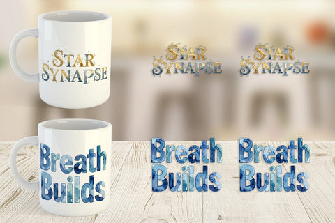 Mug Wrap Watercolor Crystalline Mindset Quotes Sublimation artnoy 