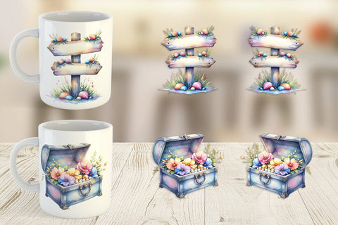 Mug Wrap Watercolor Cute Ocean Objects Sublimation artnoy 
