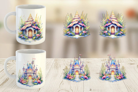 Mug Wrap Watercolor Cute Ocean Objects Sublimation artnoy 