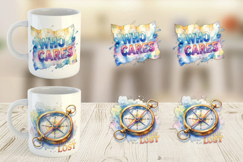 Mug Wrap Watercolor Cynical Travel And Hiking Art Sublimation artnoy 