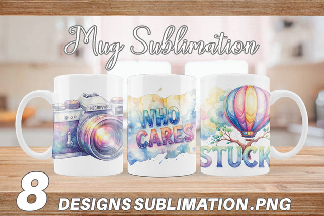 Mug Wrap Watercolor Cynical Travel And Hiking Art Sublimation artnoy 