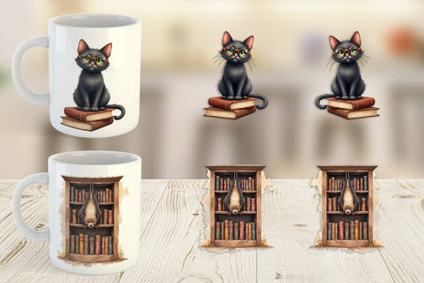 Mug Wrap Watercolor Dark Academia Creatures Sublimation artnoy 