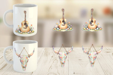 Mug Wrap Watercolor Desert Spring Easter Cacti Sublimation artnoy 