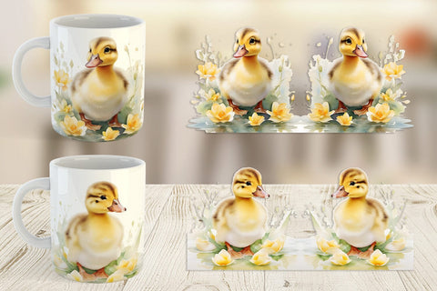 Mug Wrap Watercolor Easter Duck Sublimation artnoy 