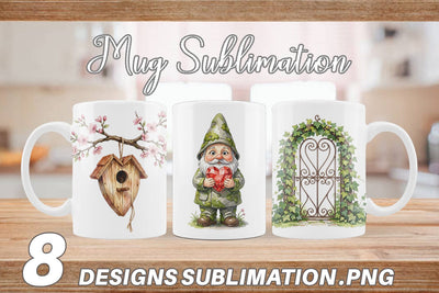 Mug Wrap Watercolor Easter Heart Garden Decor Sublimation artnoy 