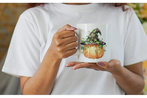 Mug Wrap Watercolor Enchanted Floral Witch Hat Sublimation artnoy 