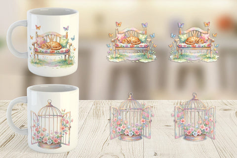 Mug Wrap Watercolor Enchanted Garden Mom Floral Sublimation artnoy 